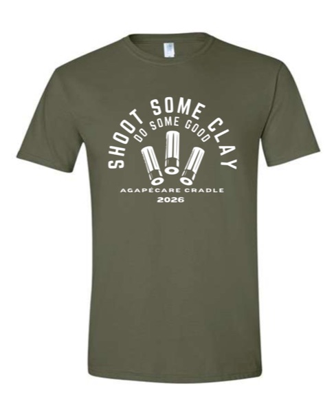 Military green tee with the 2026 event logo